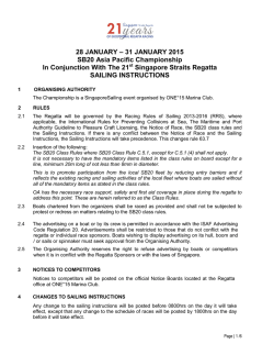 SAILING INSTRUCTIONS - Singapore Straits Regatta