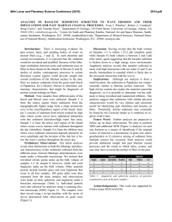 Analyses of Basaltic Sediments Subjected to Wave Erosion and
