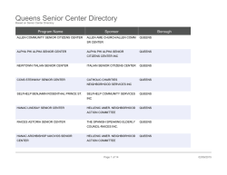 Queens Senior Center Directory