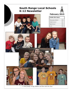 February 2015 Newsletter - South Range Local School District