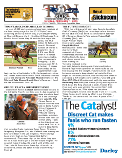 TWO-YEAR-OLD CHAMPS LEAD TC NOMS GRADE I EXACTA