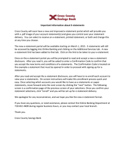 Important Information About Estatements