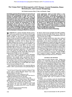 The Unique Red Cell Heterogeneity of SC Disease: Crystal