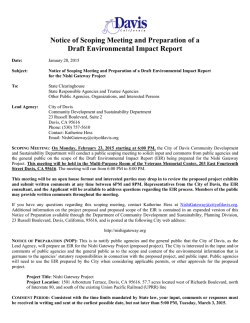 Notice of Scoping Meeting and Preparation of a