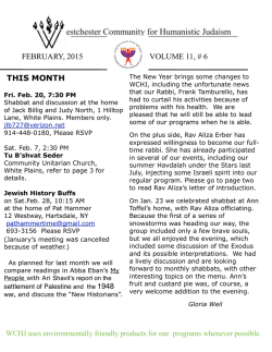 Our Latest Newsletter - Westchester Community for Humanistic