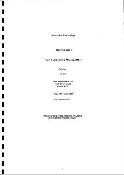 Symposium Proceedings ROAD VERGES THEIR