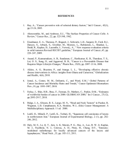 111 REFERENCES 1. Ray, A., &ldquo;Cancer preventive