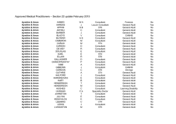 Approved Medical Practitioners &ndash; Section 22 update February 2015