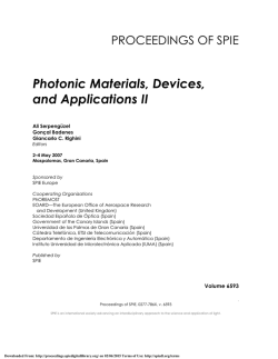 Photonic Materials, Devices, and Applications II
