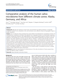Comparative analysis of the human saliva microbiome from different