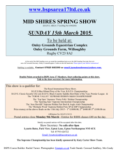 schedule and entry form available by clicking here