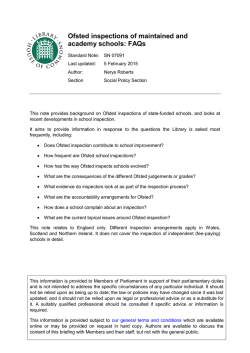 Ofsted inspections of maintained and academy schools