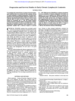 Progression and Survival Studies in Early Chronic