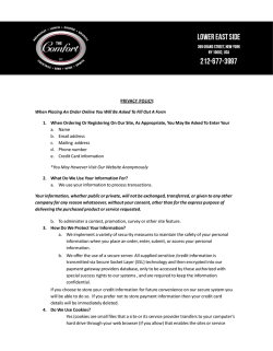 PRIVACY POLICY - Comfort Diner NYC