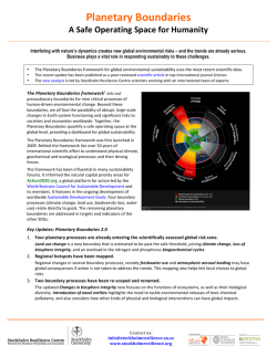 Planetary Boundaries for Business