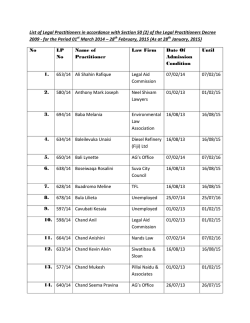 Holders of Practicing Certificates with less than 2