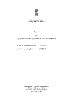 Government of India Ministry of External Affairs Tender for Supply of