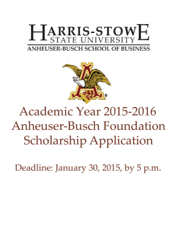 2015-2016 Anheuser-Busch Foundation Scholarship Application