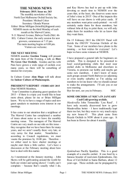 THE NEMOS NEWS - Orchid Societies Council of Victoria Inc