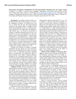Influence of Redox Conditions on the Secondary Mineralogy of Early