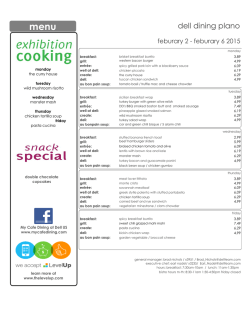 Dell Dining Plano Weekly Menu