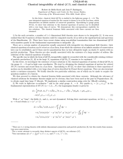 CNLS-97-01 Classical integrability of chiral QCD 2 and classical