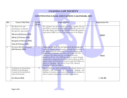 ULS CLE Calendar 2015