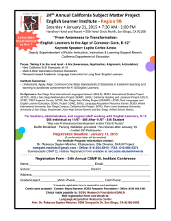 &bull; 24th Annual California Subject Ma er Project English
