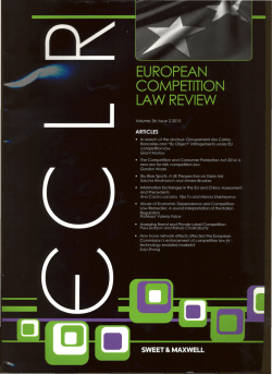 Competition Law Review Table of Contents