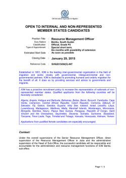 Resource Management Officer - International Organization for