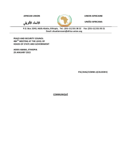 Communiqu&eacute; of the 484th meeting of the PSC on the situation in