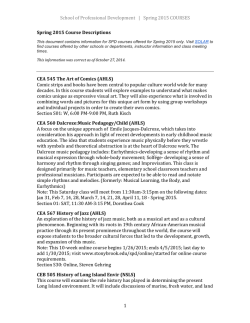 School of Professional Development | Spring 2015 COURSES 1