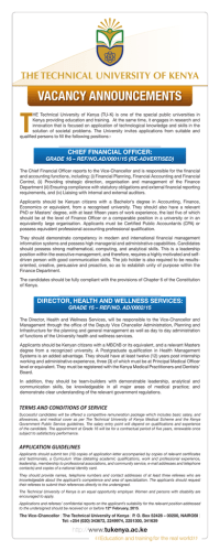 Vacancy Advertisement January 2015