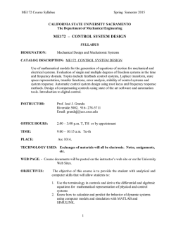 ME172 Control Systems Design - California State University