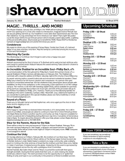 Shavuon Newsletter PDF
