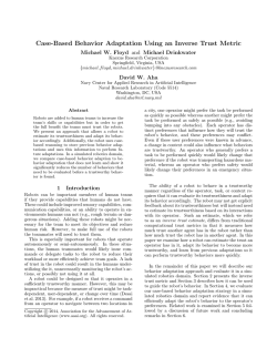 Case-Based Behavior Adaptation Using an Inverse Trust Metric