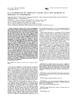 IL-18 is produced by prostate cancer cells and sec