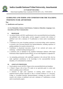Detail Guidelines - Indira Gandhi National Tribal University