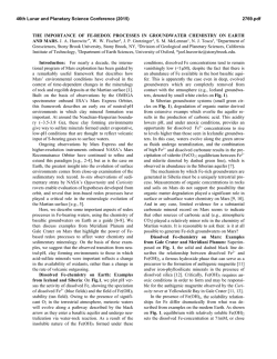 The Importance of Fe-Redox Processes in Groundwater Chemistry