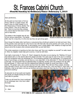 Sunday February 1, 2015