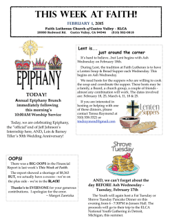 THIS WEEK AT FAITH! - Faith Lutheran Church of Castro Valley
