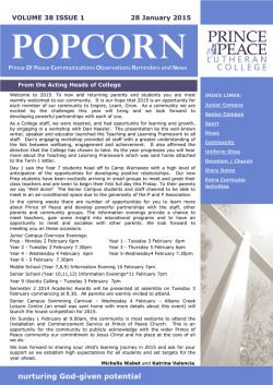 28 January 2015 - Prince of Peace Lutheran College