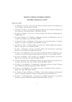 ELENCO DELLE PUBBLICAZIONI DANIELA Elisabetta LUPO