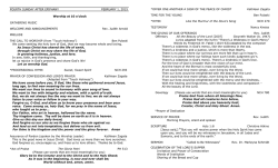 SEVENTH SUNDAY AFTER EPIPHANY FEBRUARY 18, 2001