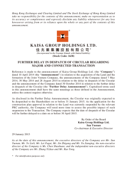 further delay in despatch of circular regarding major