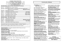 Parish Newsletter 1st Febraury 2015