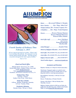 Fourth Sunday of Ordinary Time February 1, 2015