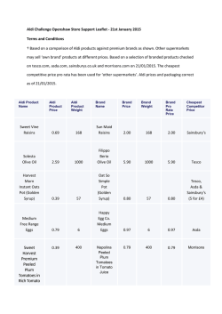 Aldi Challenge Openshaw Store Support Leaflet