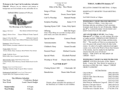 View latest Bulletin - Cape Cod Seventh