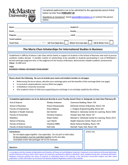 The Maria Chan Scholarships for International Studies in Business